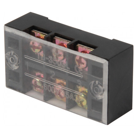Колодка клемна захищена 45А (3 клеми) e.tc.protect.45.3, E.NEXT