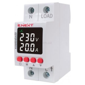 Реле контролю напруги та струму однофазне з індикацією e.control.vc32 32А, E.NEXT
