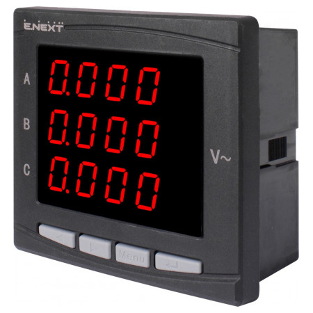 Вольтметр АС 0-450В цифровий врізний 96×96мм e.meter.pro.96.v.led, E.NEXT