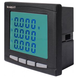 Аналізатор параметрів мережі 96×96мм 230В/AC 5А 0-450В RS-485 e.meter.pro.96.m.lcd, E.NEXT