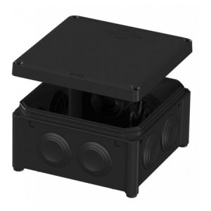 Коробка розподільча зовнішня 100×100×50 мм IP55 чорна з кришкою UNIKA IB006 Vintage, Plank