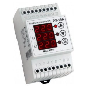 Перемикач фаз PS-10A 10А, DigiTOP