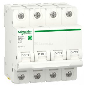 Автоматичний вимикач RESI9 6kА 4P 32 А хар-ка B, Schneider Electric
