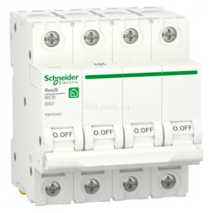 Автоматичний вимикач RESI9 6kА 4P 63 А хар-ка B, Schneider Electric