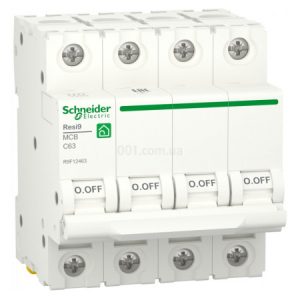 Автоматичний вимикач RESI9 6kА 4P 63 А хар-ка C, Schneider Electric