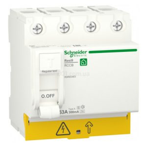 Диференційний вимикач (ПЗВ) RESI9 4P 63A 300mA тип А-S, Schneider Electric