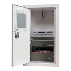 Корпус e.mbox.stand.w.f1.08.z металевий під 1ф лічильник 8 модулів вбудовуваний з замком, E.NEXT