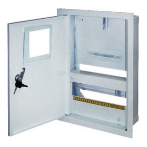 Корпус e.mbox.stand.w.f1.12.z металевий під 1-ф лічильник 12 модулів вбудовуваний з замком, E.NEXT