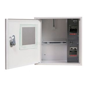 Корпус e.mbox.stand.n.f1.04.z.e металевий під 1ф електронний лічильник 4 модулі навісний з замком, E.NEXT