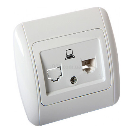 Розетка комп'ютерна (RJ45) біла e.install.stand.819С1 серія e.standard, E.NEXT