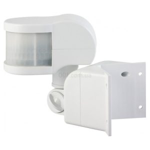 Датчик руху e.sensor.pir.13.white білий, кут огляду 270°, дальність 12 м, IP44, E.NEXT