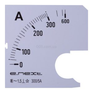 Шкала до амперметра АС 300А 72×72мм e.meter72.a300.scale, E.NEXT