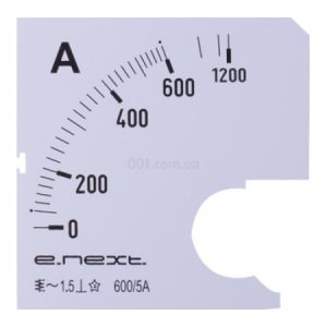 Шкала до амперметра АС 600А 72×72мм e.meter72.a600.scale, E.NEXT