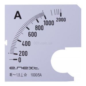 Шкала до амперметра АС 1000А 72×72мм e.meter72.a1000.scale, E.NEXT