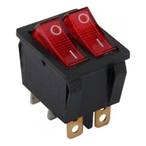 Перемикач клавішний 6 pin з індикацією подвійний e.switch.key.02, E.NEXT