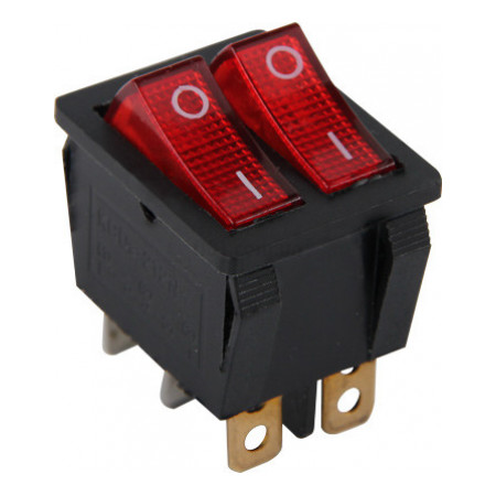 Перемикач клавішний 6 pin з індикацією подвійний e.switch.key.02, E.NEXT