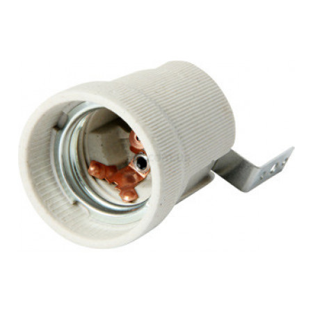 Патрон керамічний E27 білий e.lamp socket.Е27.cer, E.NEXT
