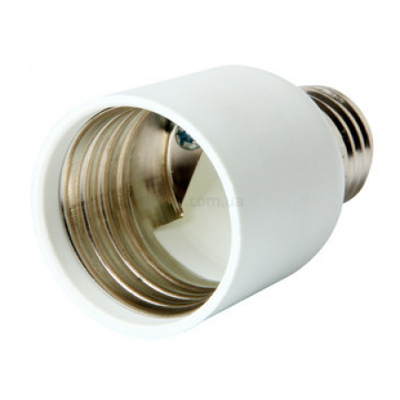 Перехідник пластиковий з цоколя E27 на E40 білий e.lamp adapter.Е27/Е40.cer, E.NEXT
