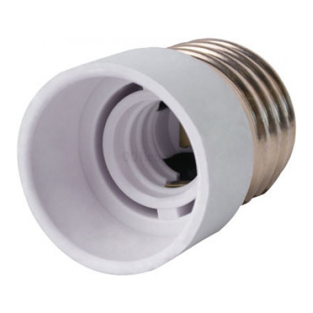 Перехідник пластиковий з цоколя E27 на E14 білий e.lamp adapter.Е27/Е14.white, E.NEXT