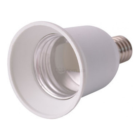 Перехідник пластиковий з цоколя E14 на E27 білий e.lamp adapter.Е14/Е27.white, E.NEXT