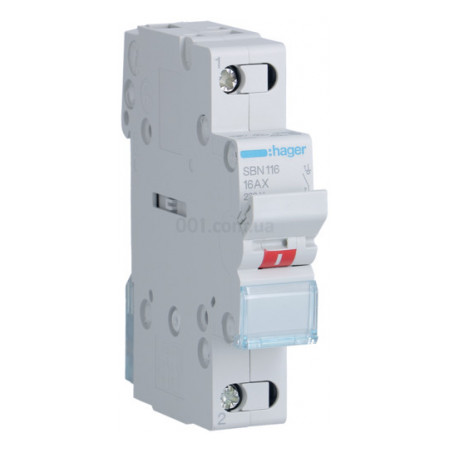 Вимикач навантаження SBN116 1P 16А/230В, Hager