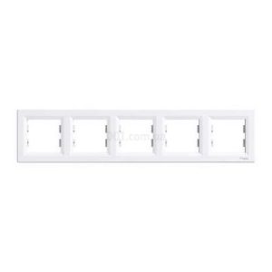 Рамка 5-місна горизонтальна Asfora біла, Schneider Electric