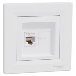 Розетка комп'ютерна (RJ45) кат.5e UTP Asfora біла, Schneider Electric