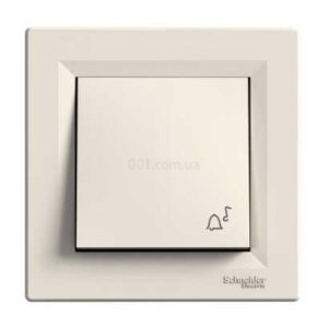 Вимикач кнопковий "Дзвінок" (самозатискні клеми) Asfora кремовий, Schneider Electric