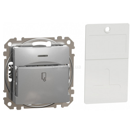 Вимикач картковий 10А Sedna Design & Elements алюміній, Schneider Electric