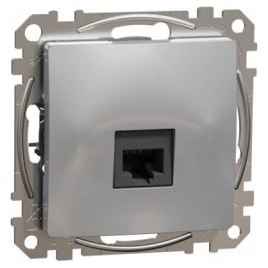 Розетка комп'ютерна RJ45 кат.6 UTP Sedna Design алюміній, Schneider Electric