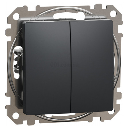 Вимикач 2-клавішний Sedna Design чорний, Schneider Electric