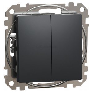 Вимикач кнопковий 1-клавішний Sedna Design & Elements чорний, Schneider Electric