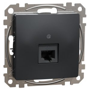 Розетка комп'ютерна RJ45 кат.6 UTP Sedna Design чорна, Schneider Electric