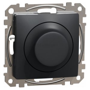 Світлорегулятор LED поворотний RC/RL 5-200Вт Sedna Design чорний, Schneider Electric