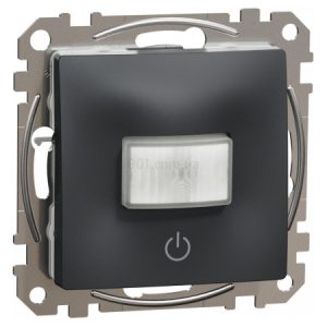 Датчик руху з вимикачем 10А Sedna Design чорний, Schneider Electric