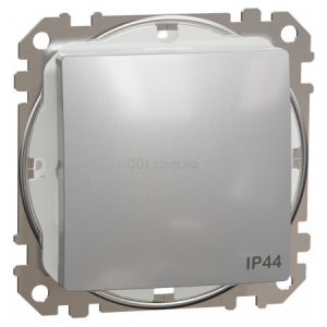 Перемикач 1-клавішний IP44 Sedna Design алюміній, Schneider Electric