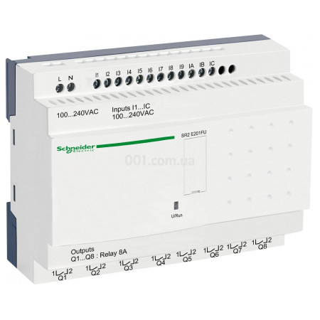 Програмоване реле (ПЛК) Zelio Logic 12 вх./8 вих. 240В AC годинник, Schneider Electric