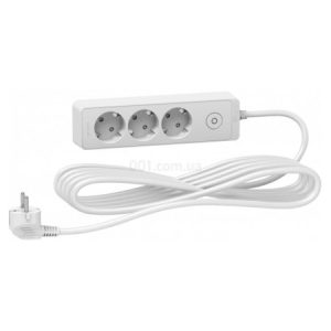 Подовжувач на 3 розетки з з/к білий 5м Unica Extend, Schneider Electric