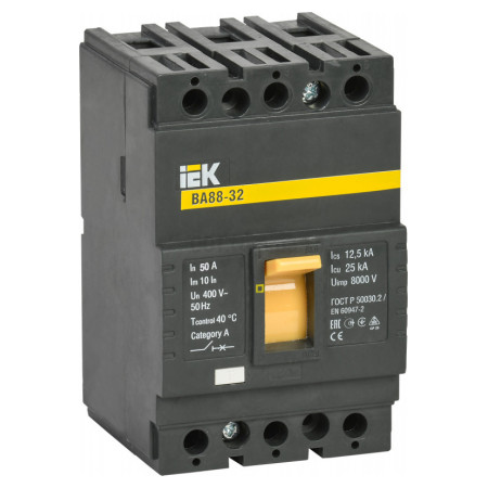 Автоматичний вимикач ВА88-32 3P 50А 25кА, IEK