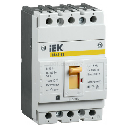 Автоматичний вимикач ВА44-33 3P 50А 15кА, IEK