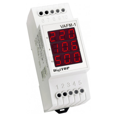 Амперметр-вольтметр-частотомір цифровий VAFM-1 1-63А 40-400B AC 30-75Гц, DigiTOP