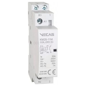 Контактор модульний КМ20-11М 20А 1НВ+1НЗ 230В AC, VECAS