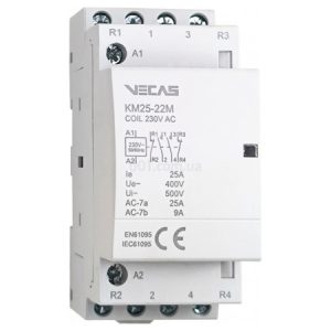 Контактор модульний КМ25-22М 25А 2НВ+2НЗ 230В AC, VECAS