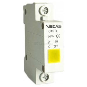 Індикатор модульний на DIN-рейку LED C45D 240В AC жовтий, VECAS