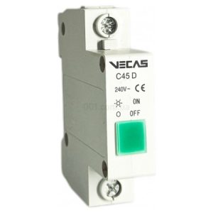 Індикатор модульний на DIN-рейку LED C45D 240В AC зелений, VECAS