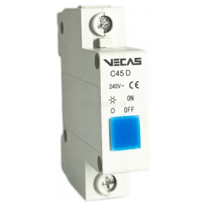 Індикатор модульний на DIN-рейку LED C45D 240В AC синій, VECAS