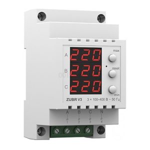 Вольтметр цифровий ZUBR V3 трифазний на DIN-рейку