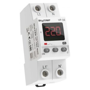 Реле контролю напруги VP-16A M2R однофазне 16А з термозахистом, DigiTOP