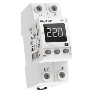 Реле контролю напруги VP-16A M2W однофазне 16А з термозахистом, DigiTOP