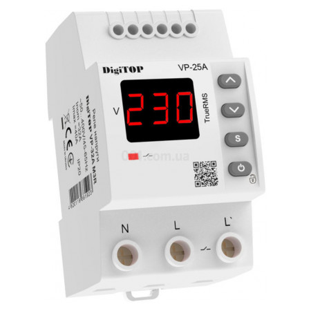 Реле контролю напруги VP-25A M3R однофазне 25А, DigiTOP